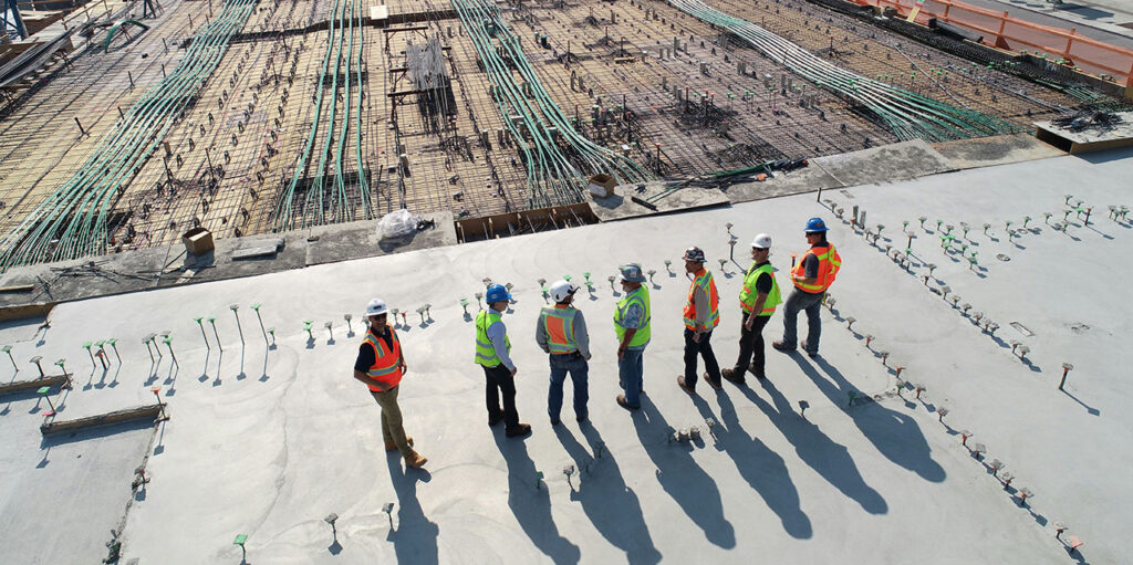 Construction photo with workers